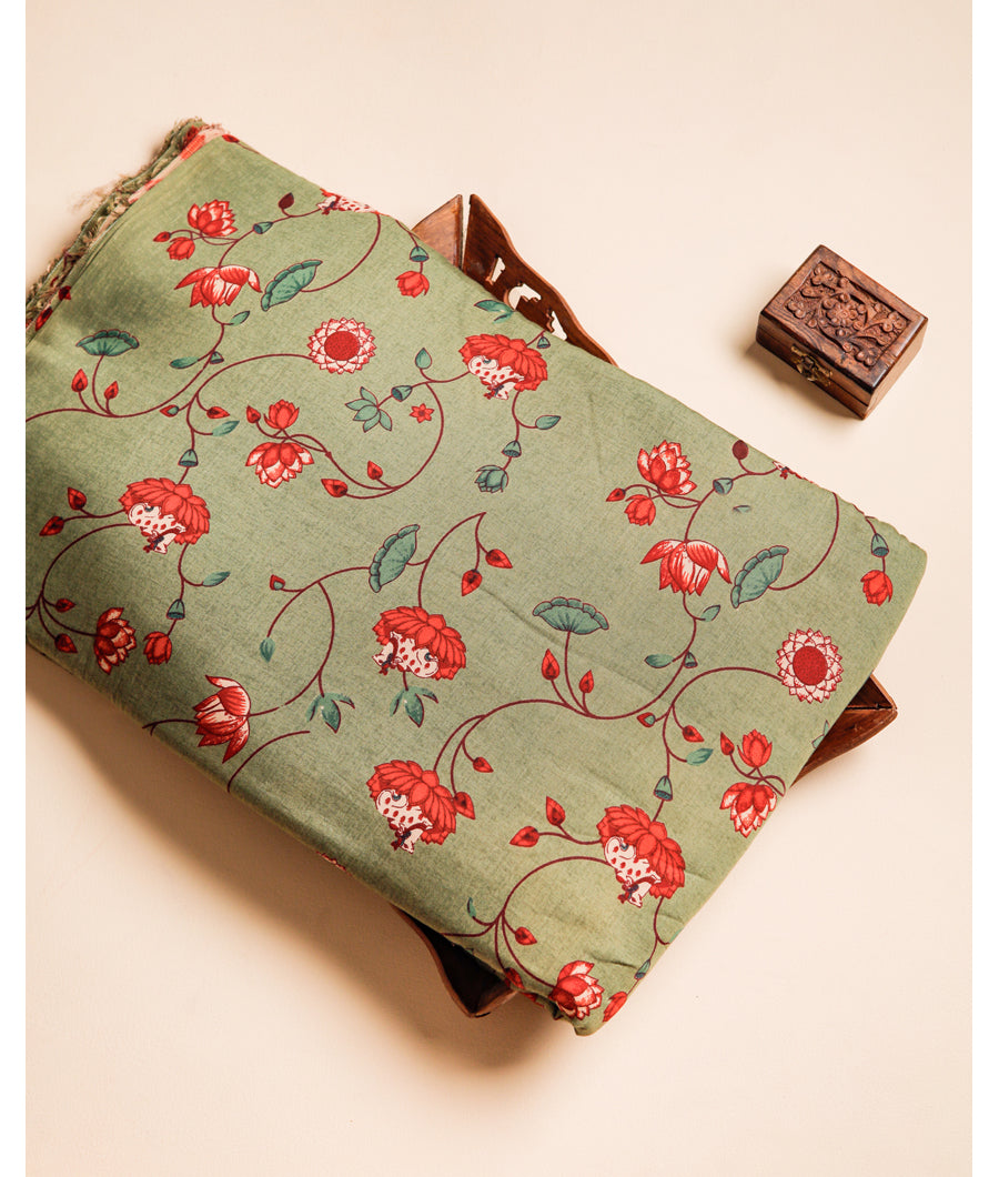 PURE MUL COTTON PICHWAI PRINTED FABRIC