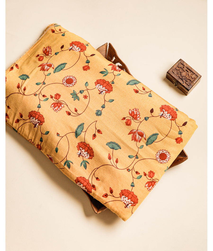 PURE MUL COTTON PICHWAI PRINTED FABRIC