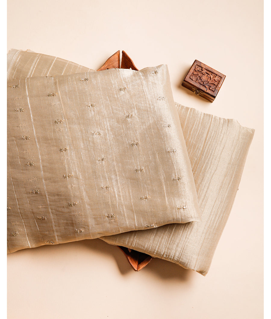 CRUSHED TISSUE EMBROIDERED & PLAIN FABRICS