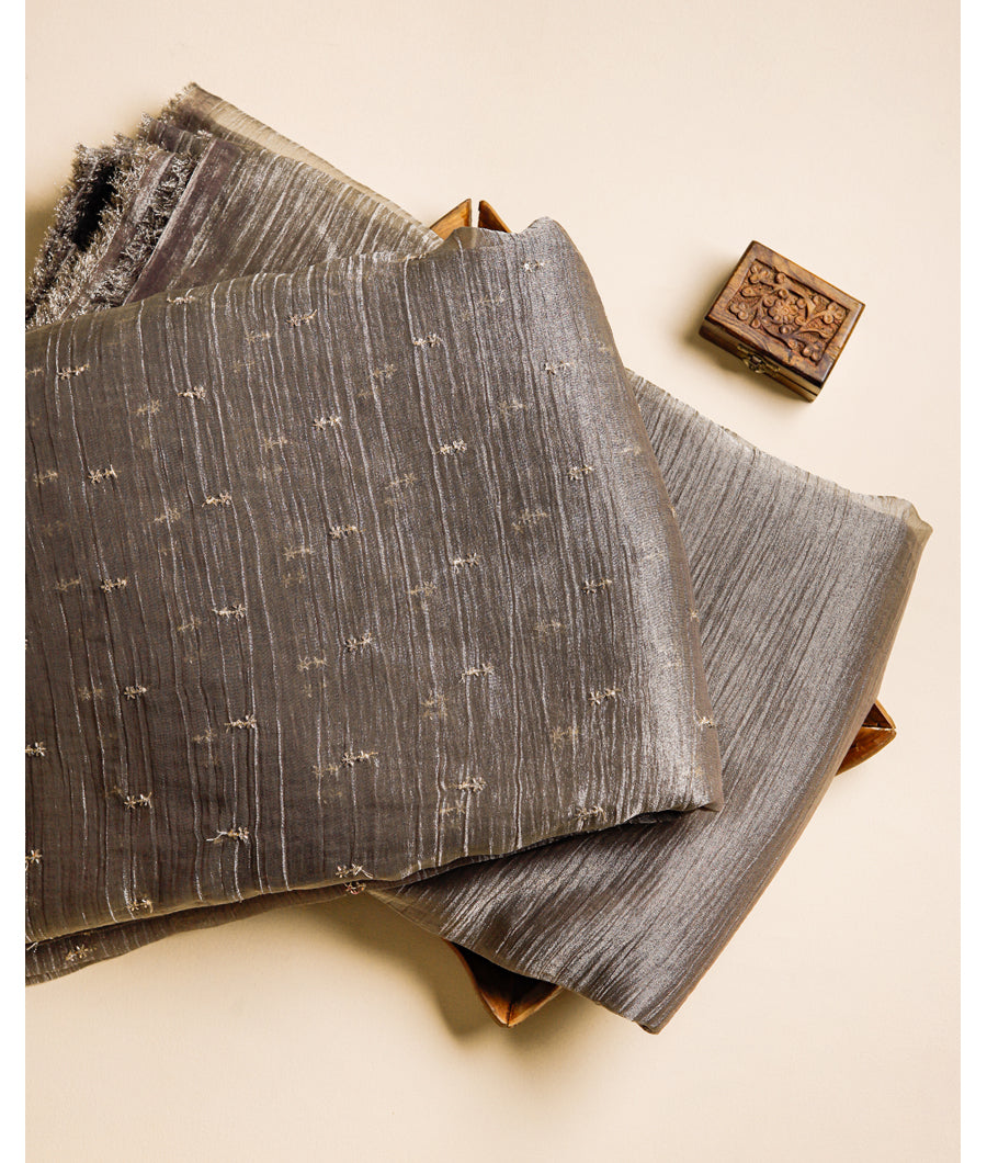 CRUSHED TISSUE EMBROIDERED & PLAIN FABRICS