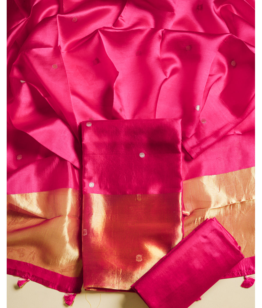PURE HANDLOOM BANARASI KATAN SILK SUIT SET
