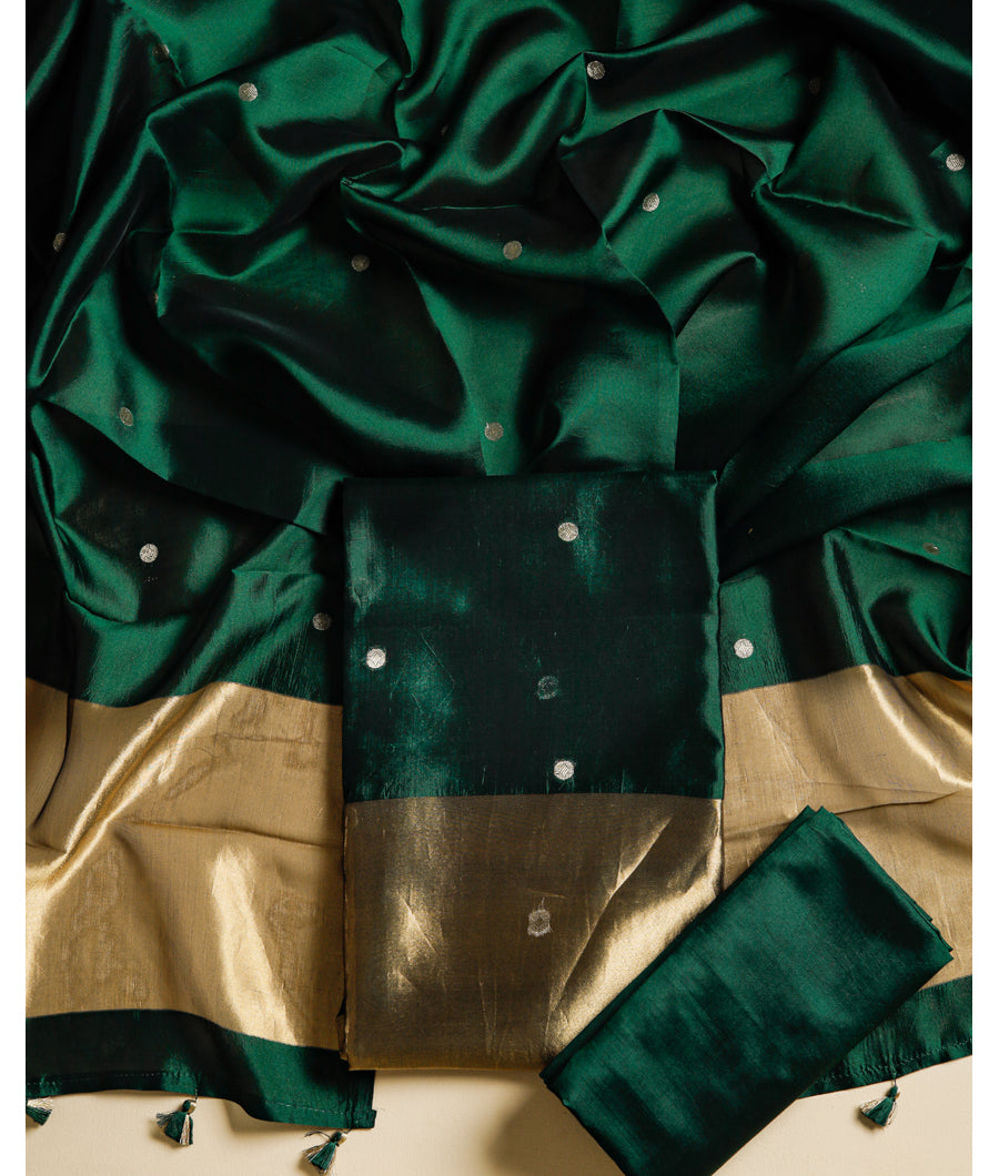 PURE HANDLOOM BANARASI KATAN SILK SUIT SET