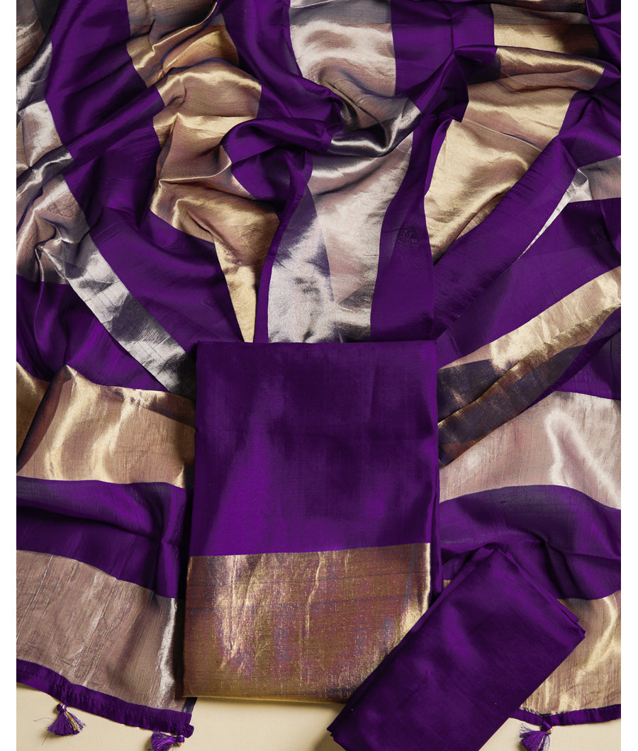 PURE HANDLOOM BANARASI KATAN SILK SUIT SET