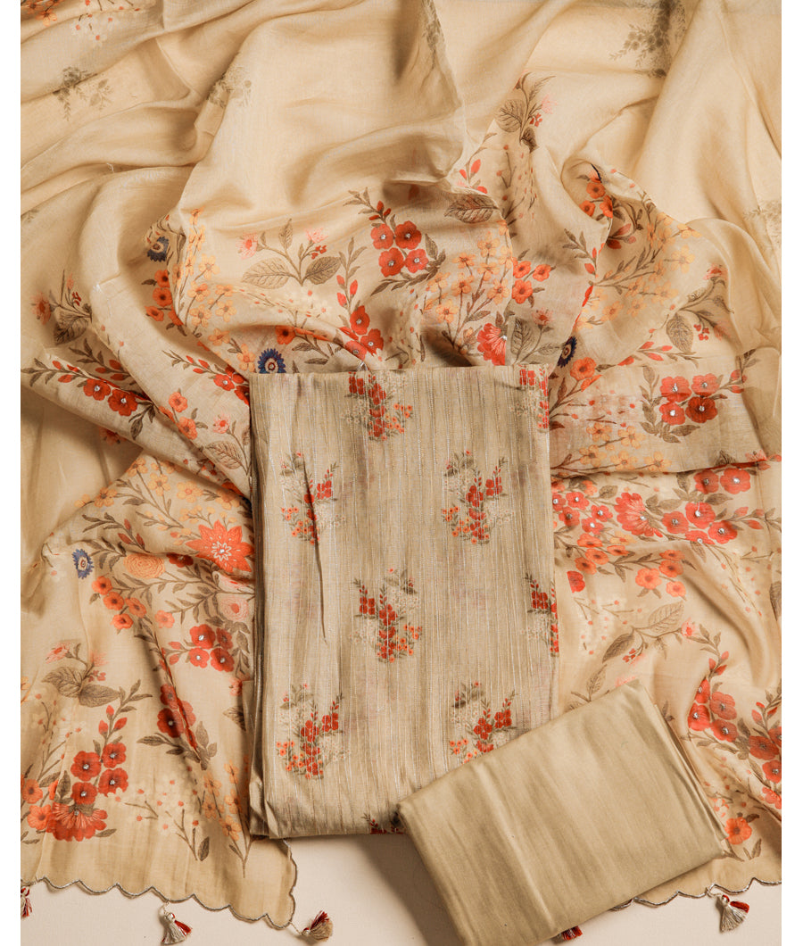 PURE CHANDERI LUREX SUIT SET