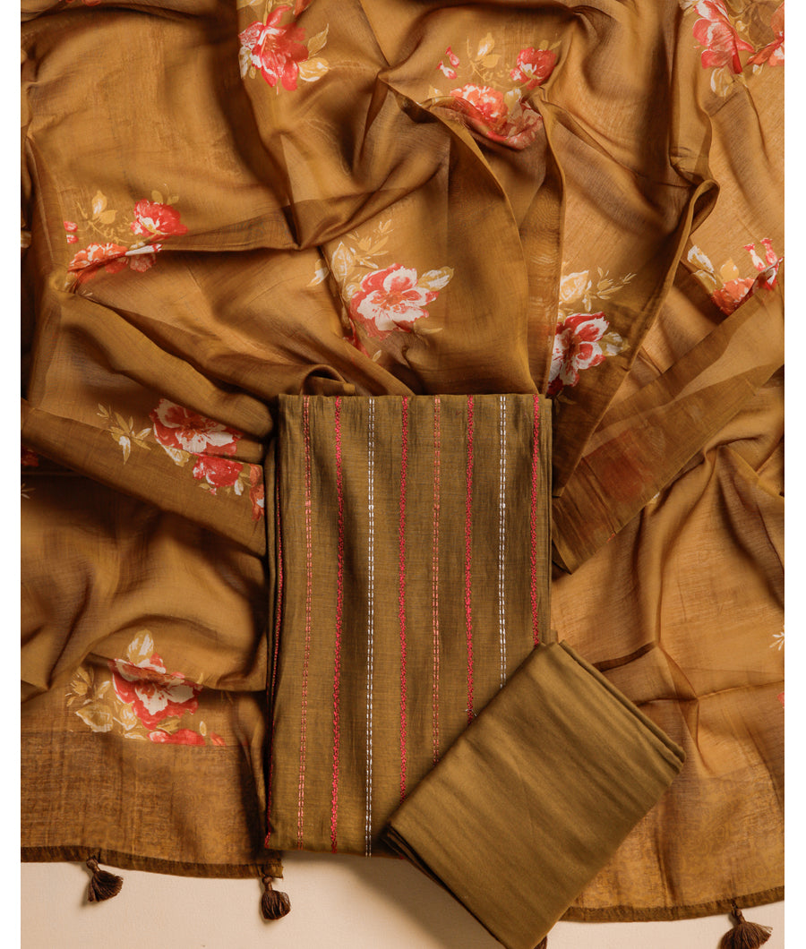 PURE CHANDERI SILK SUIT SET