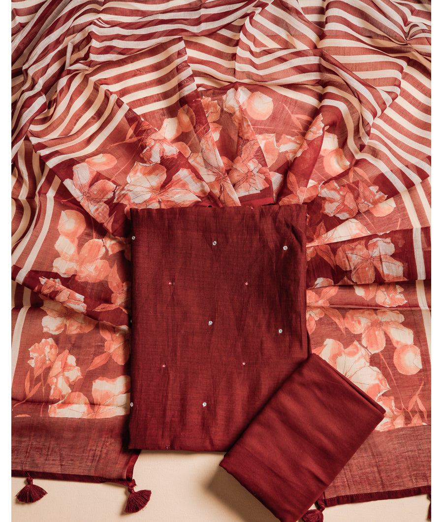 PURE CHANDERI SILK SUIT SET