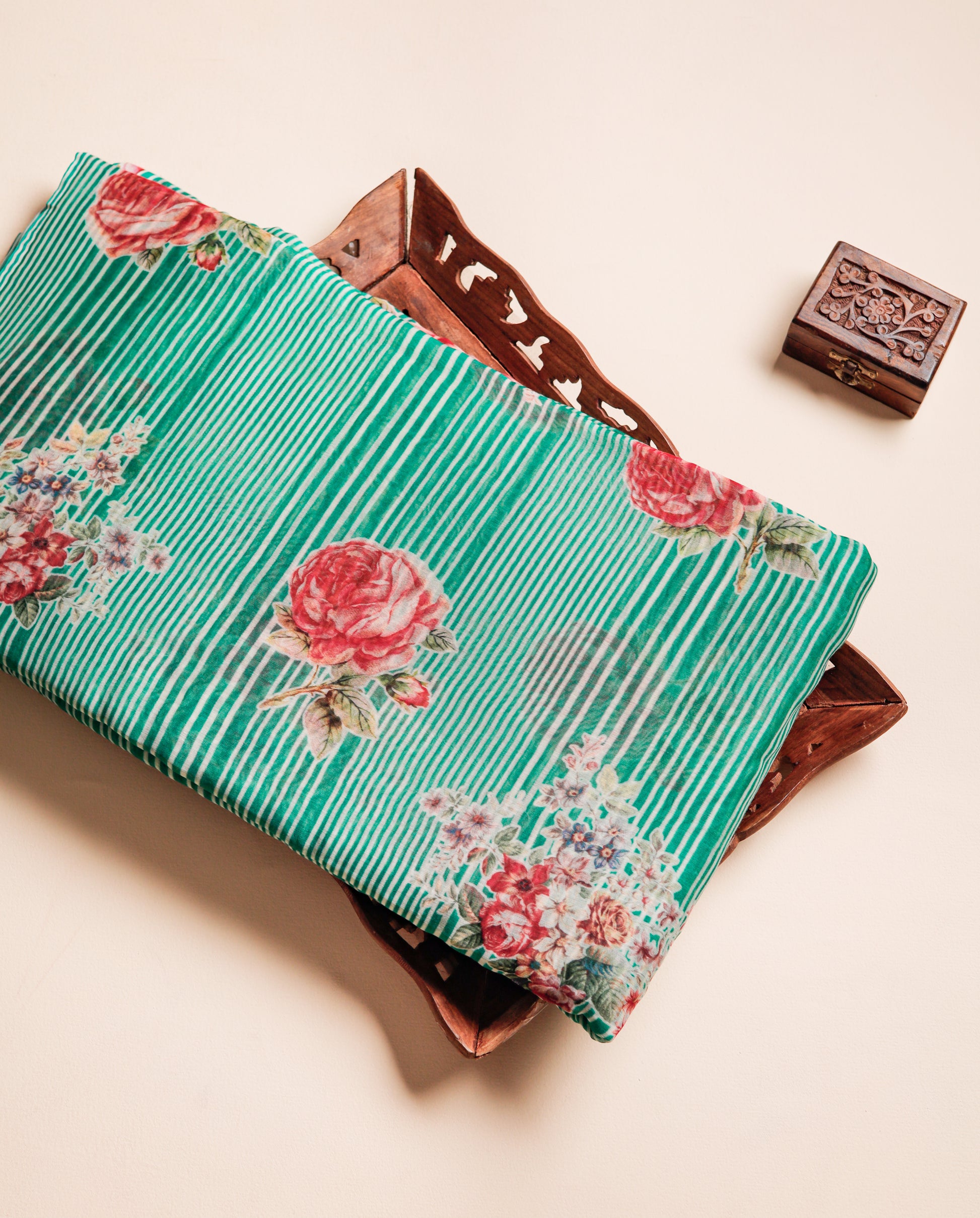 PURE BANARASI MUL CHANDERI PRINTED FABRIC