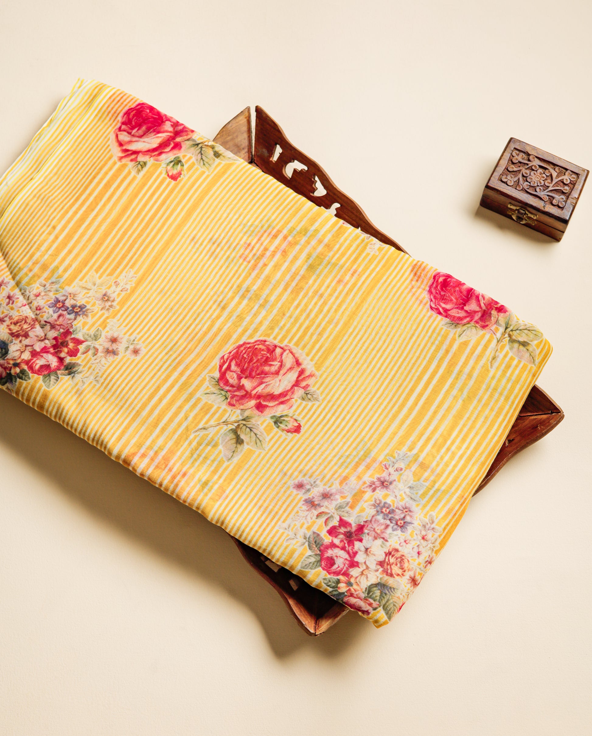 PURE BANARASI MUL CHANDERI PRINTED FABRIC