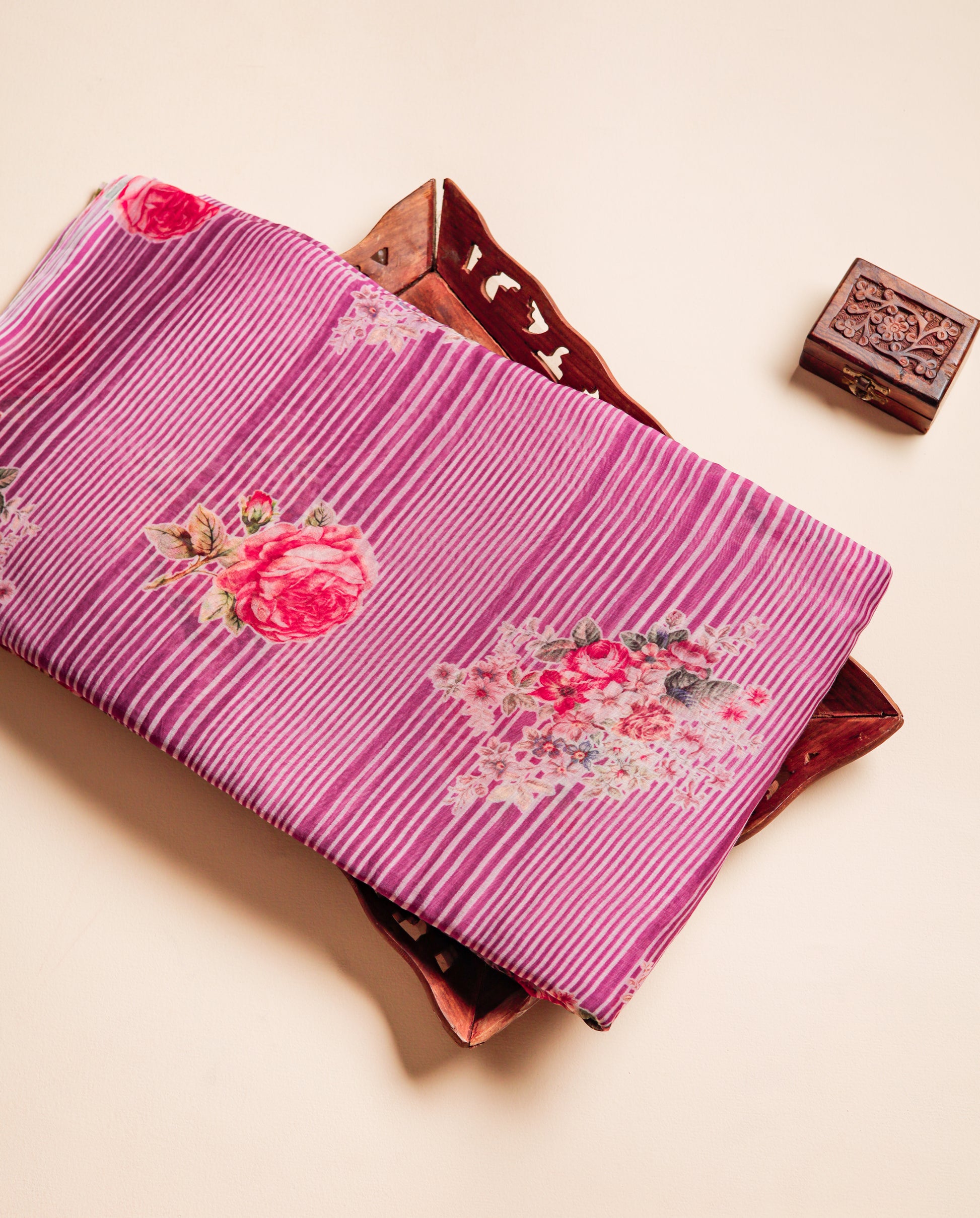 PURE BANARASI MUL CHANDERI PRINTED FABRIC