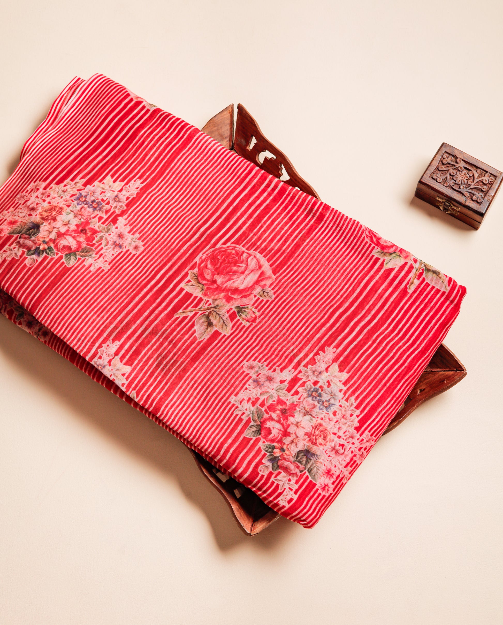 PURE BANARASI MUL CHANDERI PRINTED FABRIC