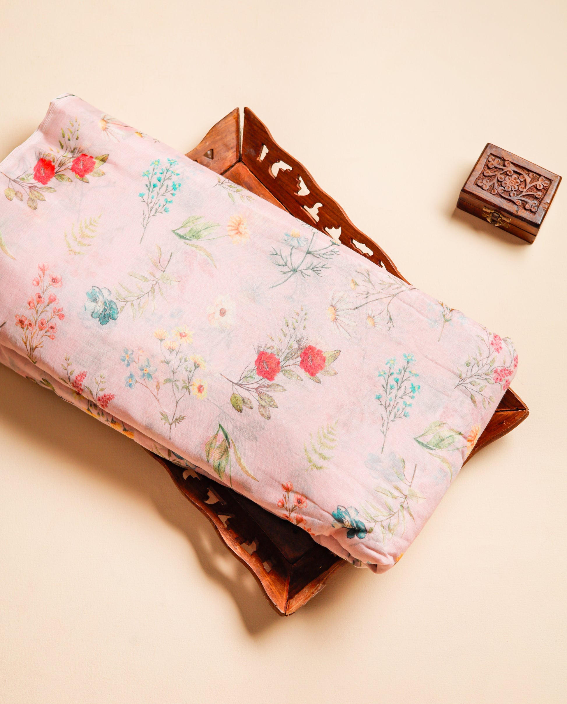 PURE BANARASI MUL CHANDERI PRINTED FABRIC