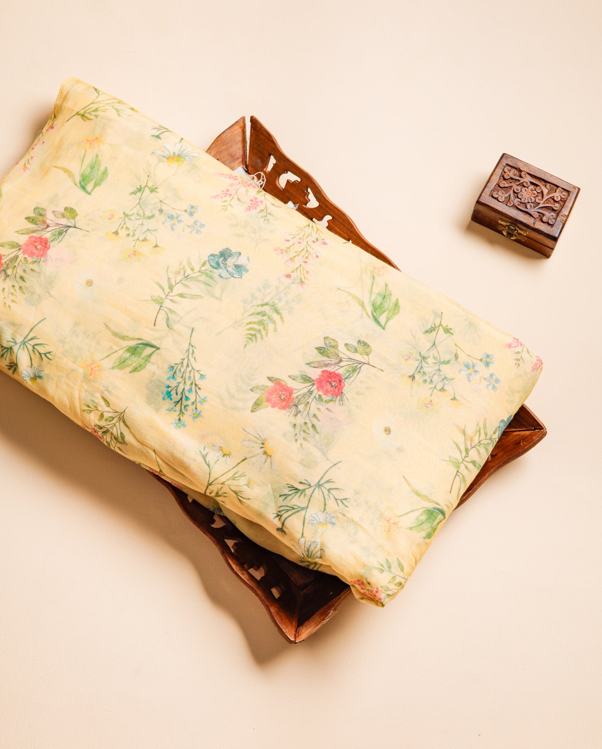 PURE BANARASI MUL CHANDERI PRINTED FABRIC