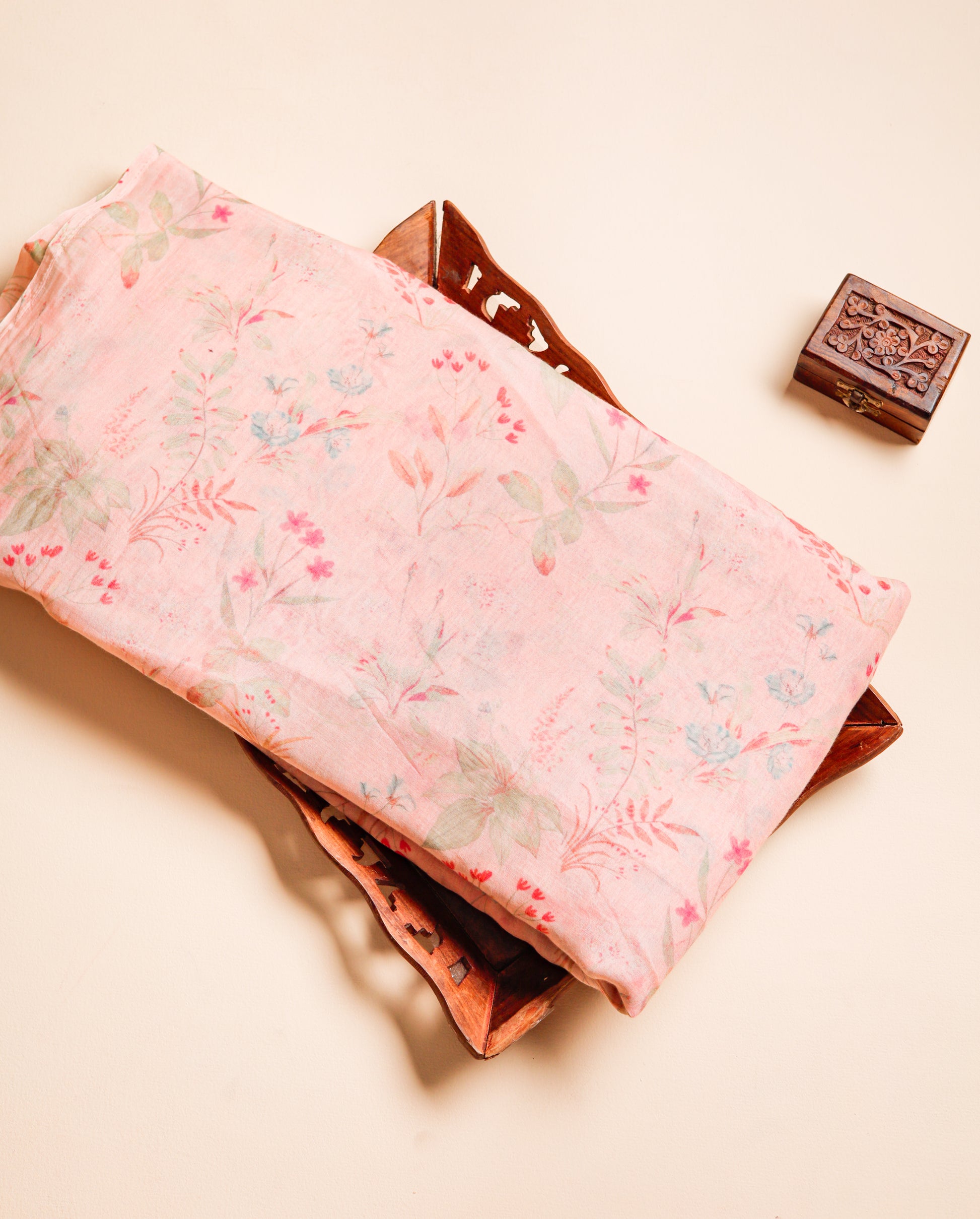 PURE BANARASI MUL CHANDERI PRINTED FABRIC