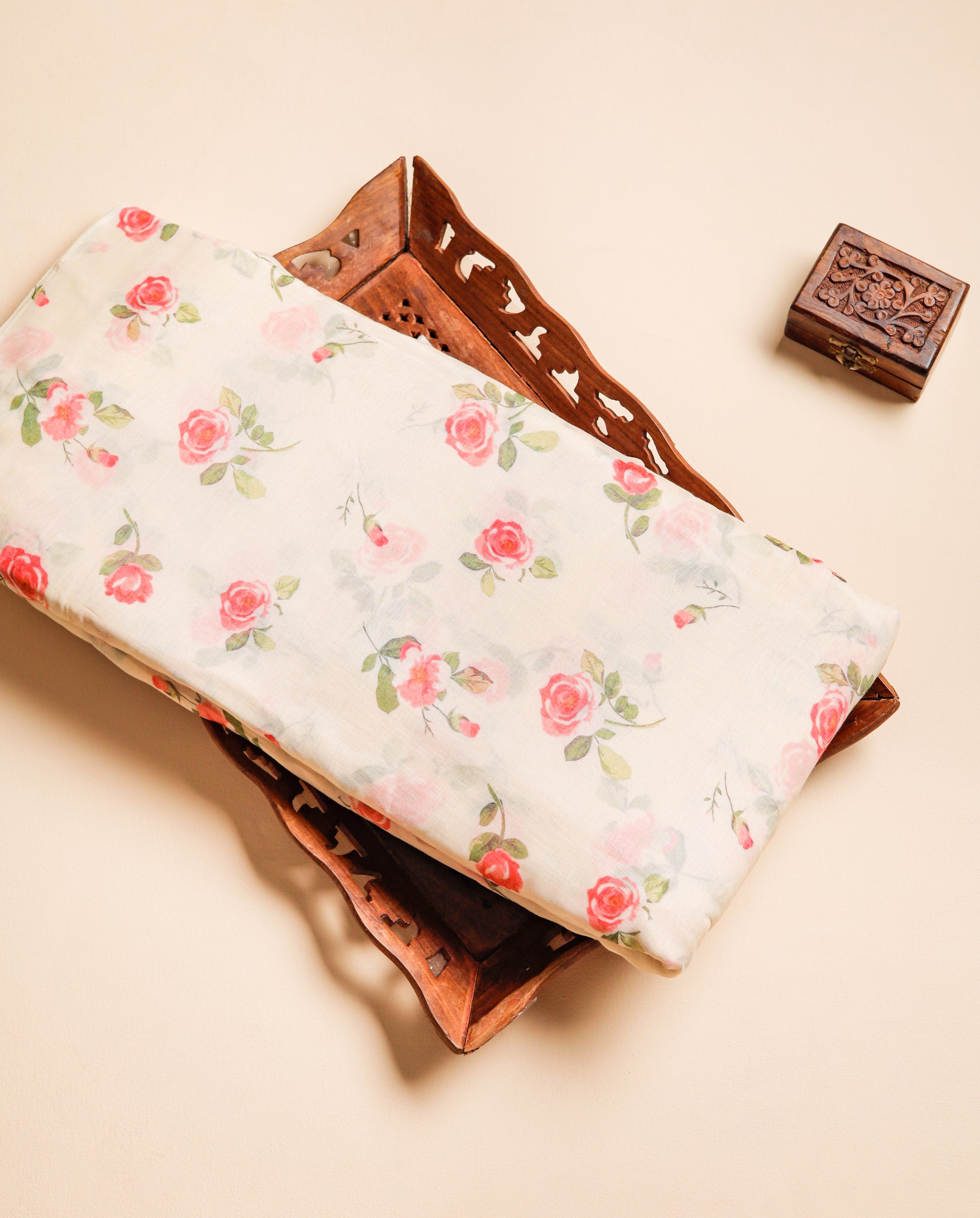 PURE BANARASI MUL CHANDERI PRINTED FABRIC