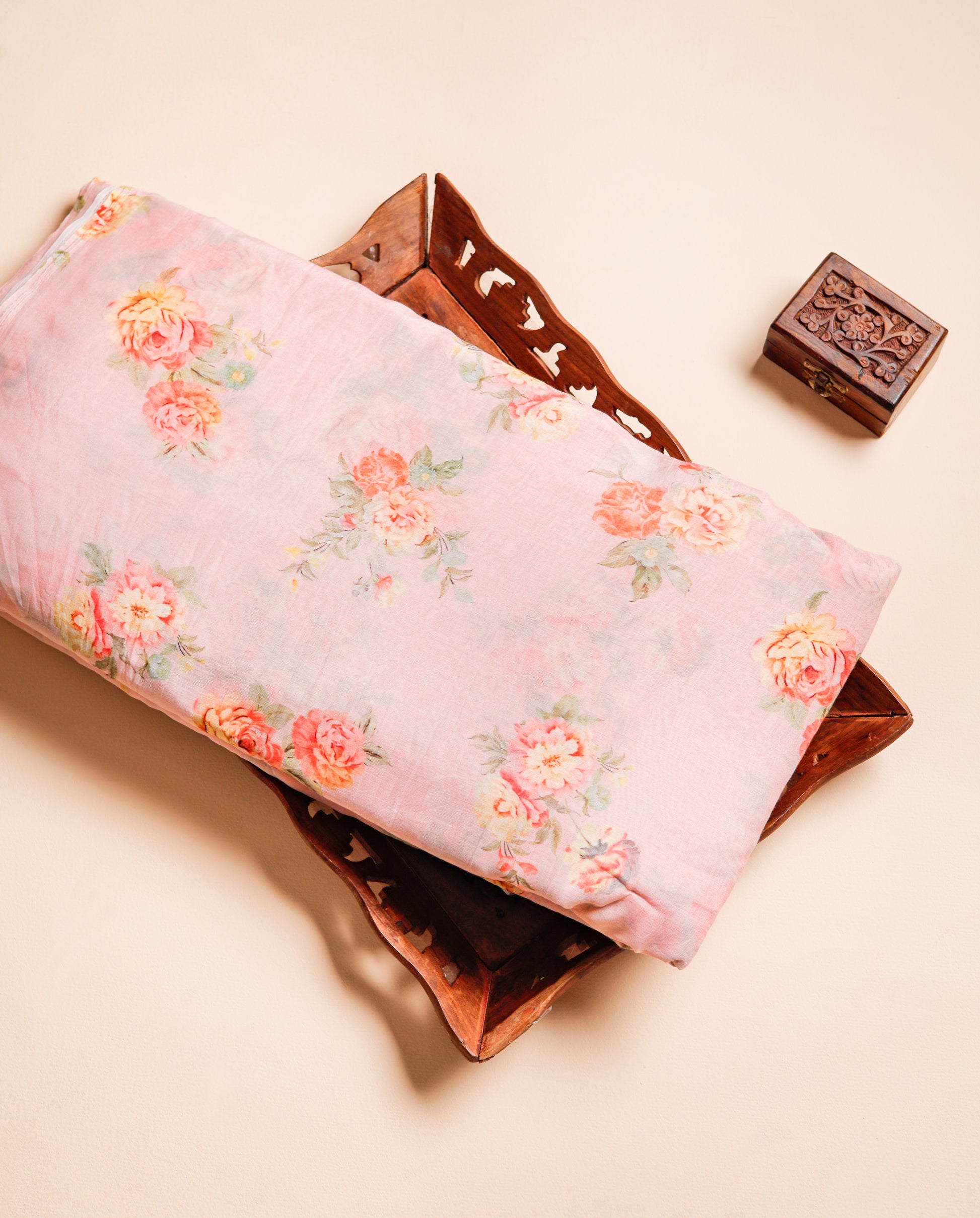 PURE BANARASI MUL CHANDERI PRINTED FABRIC