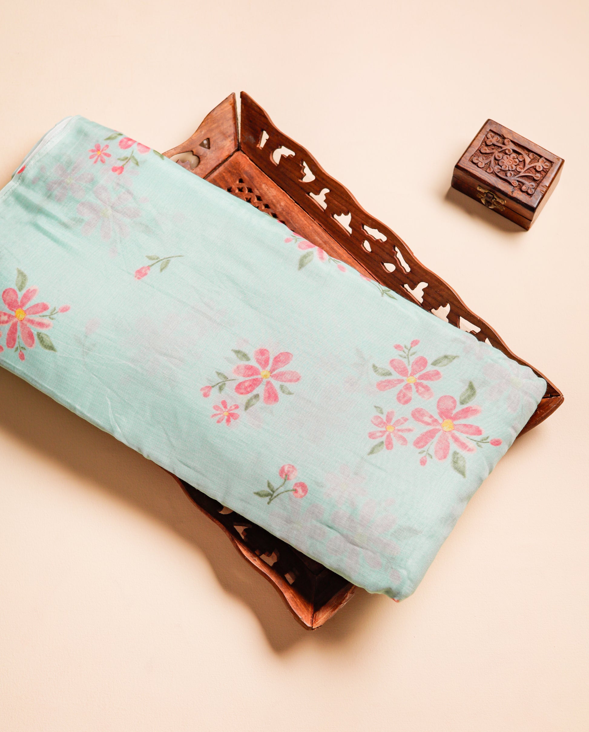 PURE BANARASI MUL CHANDERI PRINTED FABRIC