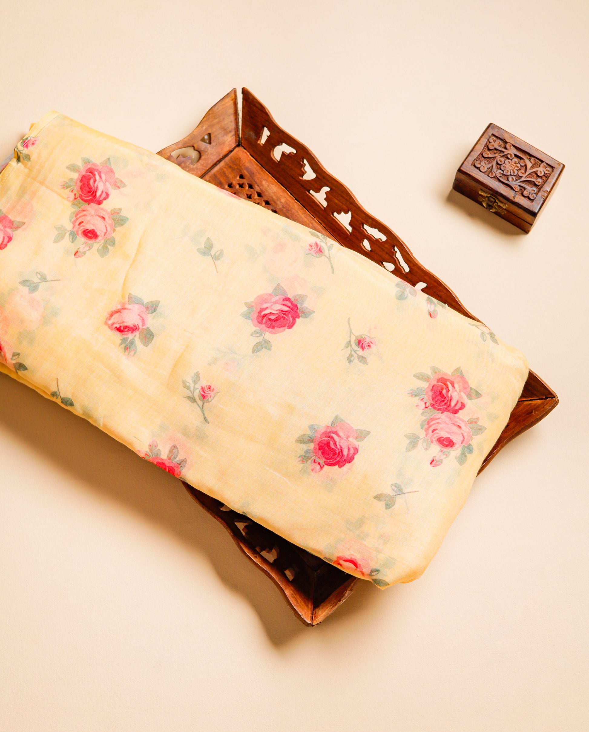 PURE BANARASI MUL CHANDERI PRINTED FABRIC