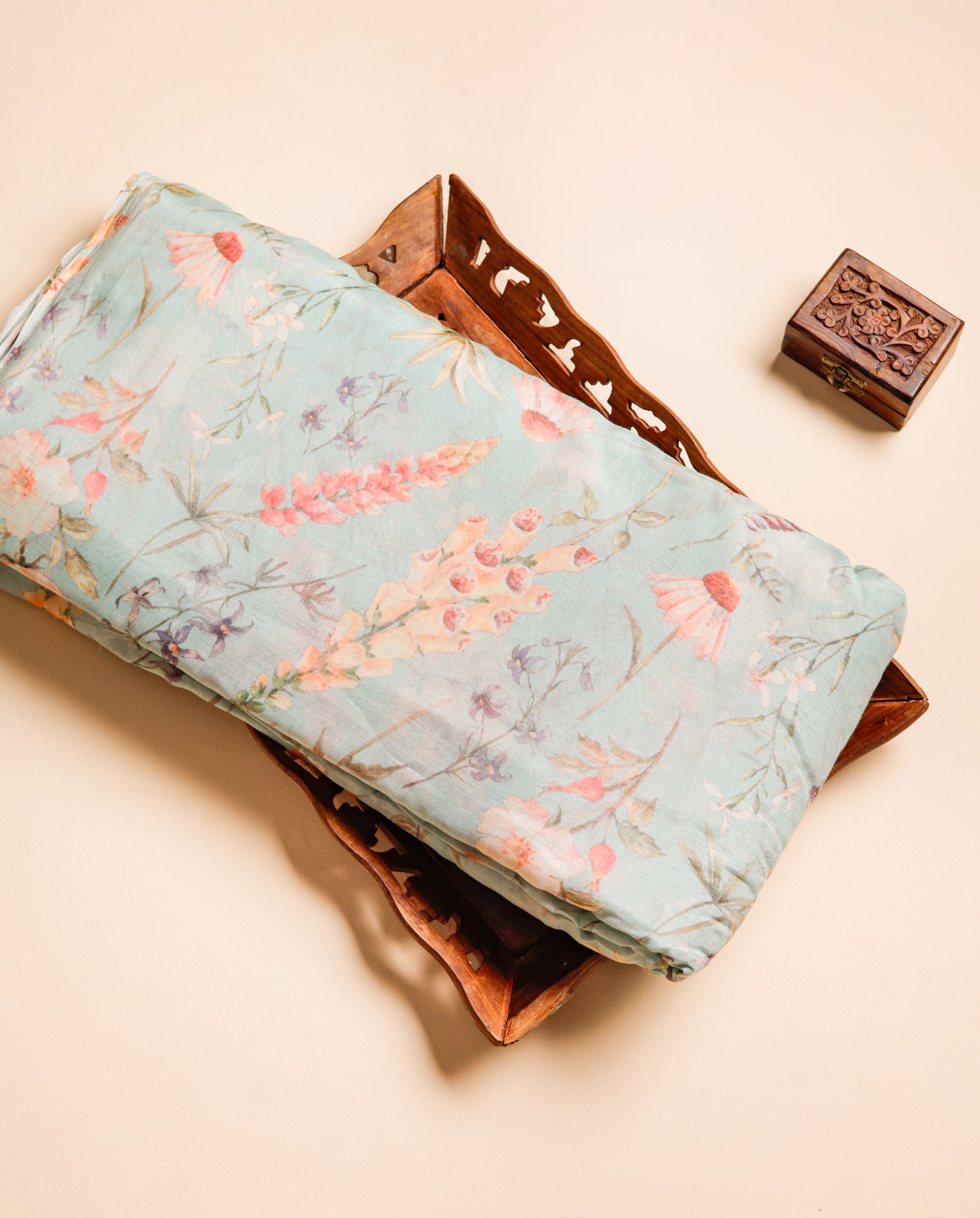 PURE BANARASI MUL CHANDERI PRINTED FABRIC