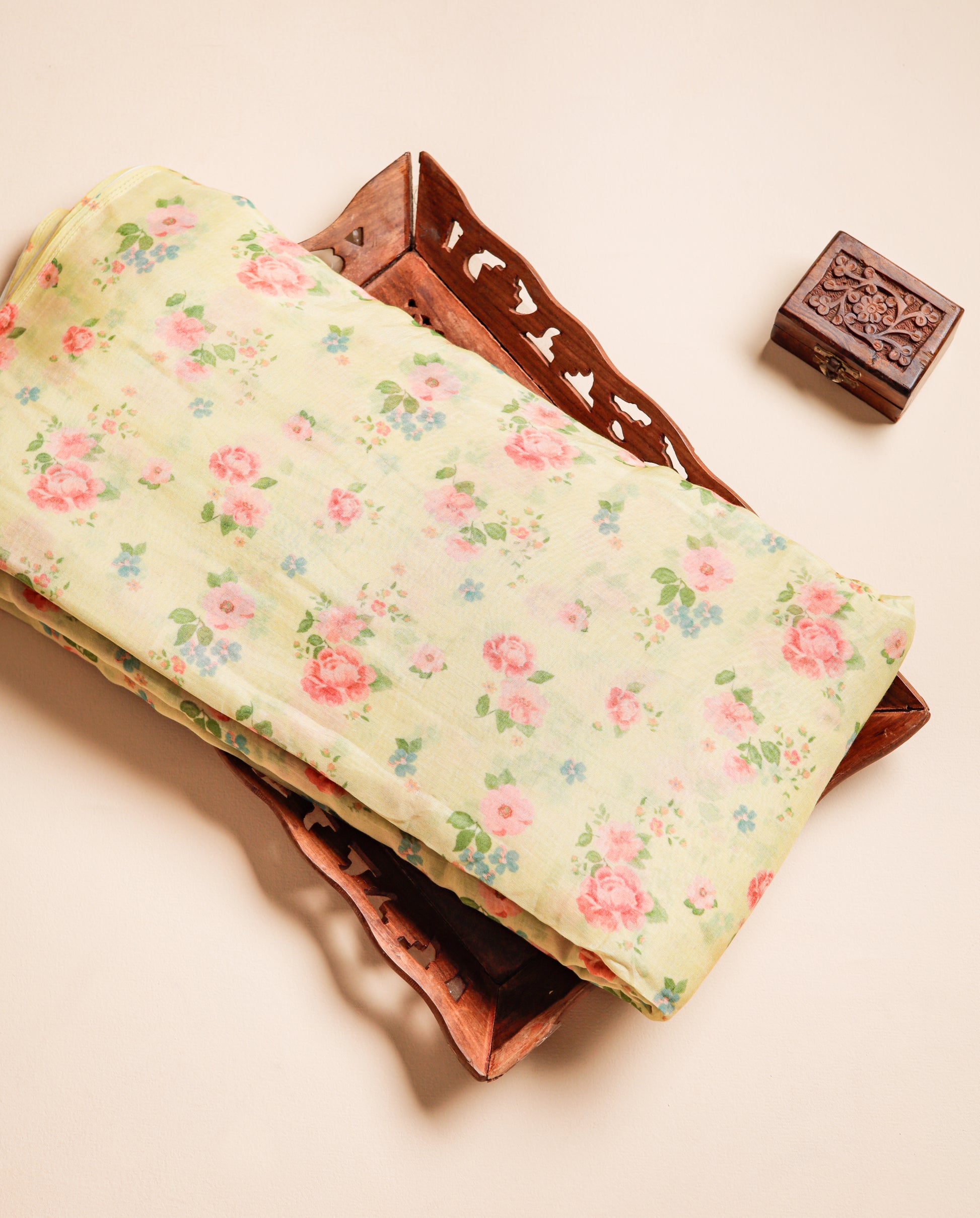 PURE BANARASI MUL CHANDERI PRINTED FABRIC