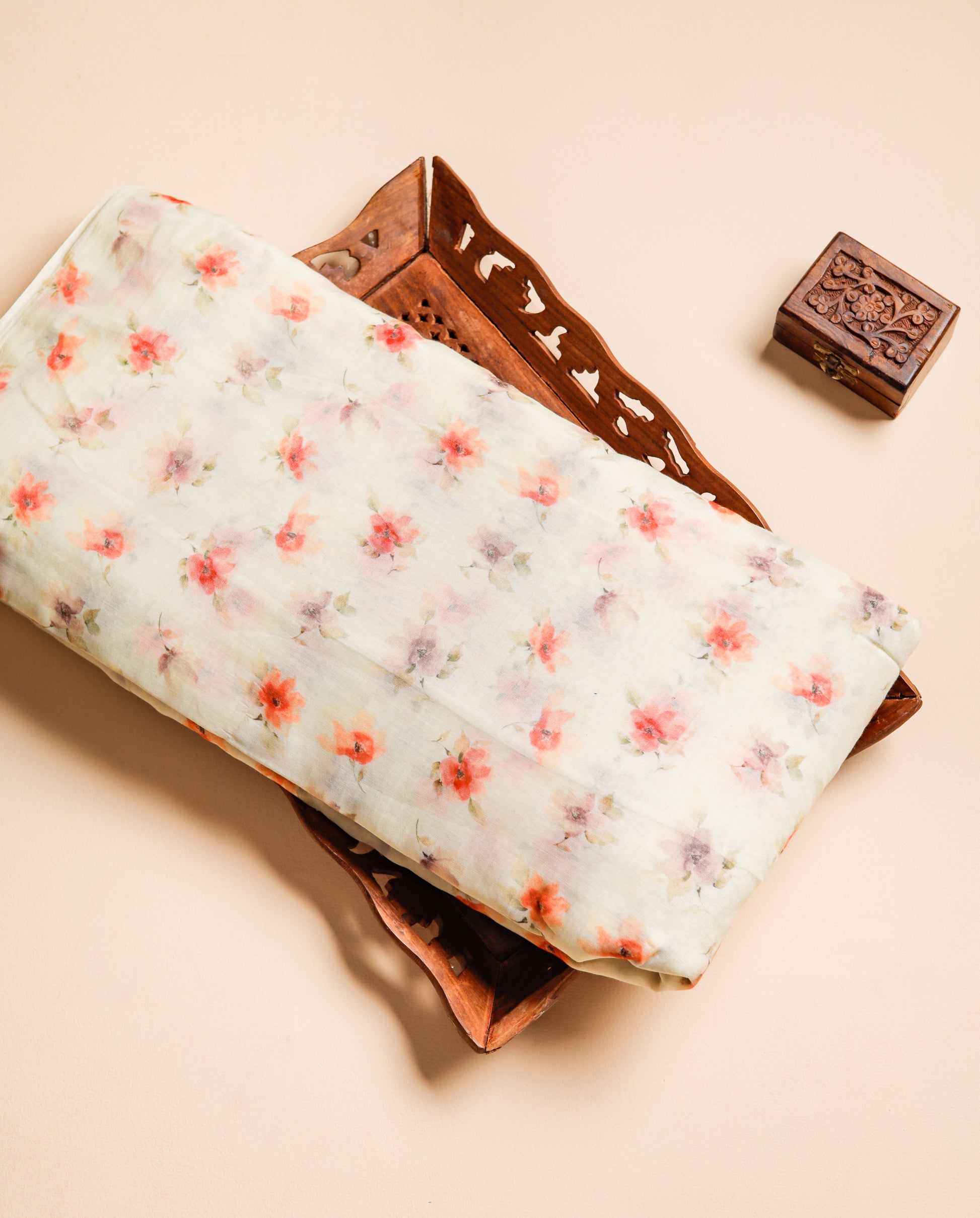 PURE BANARASI MUL CHANDERI PRINTED FABRIC