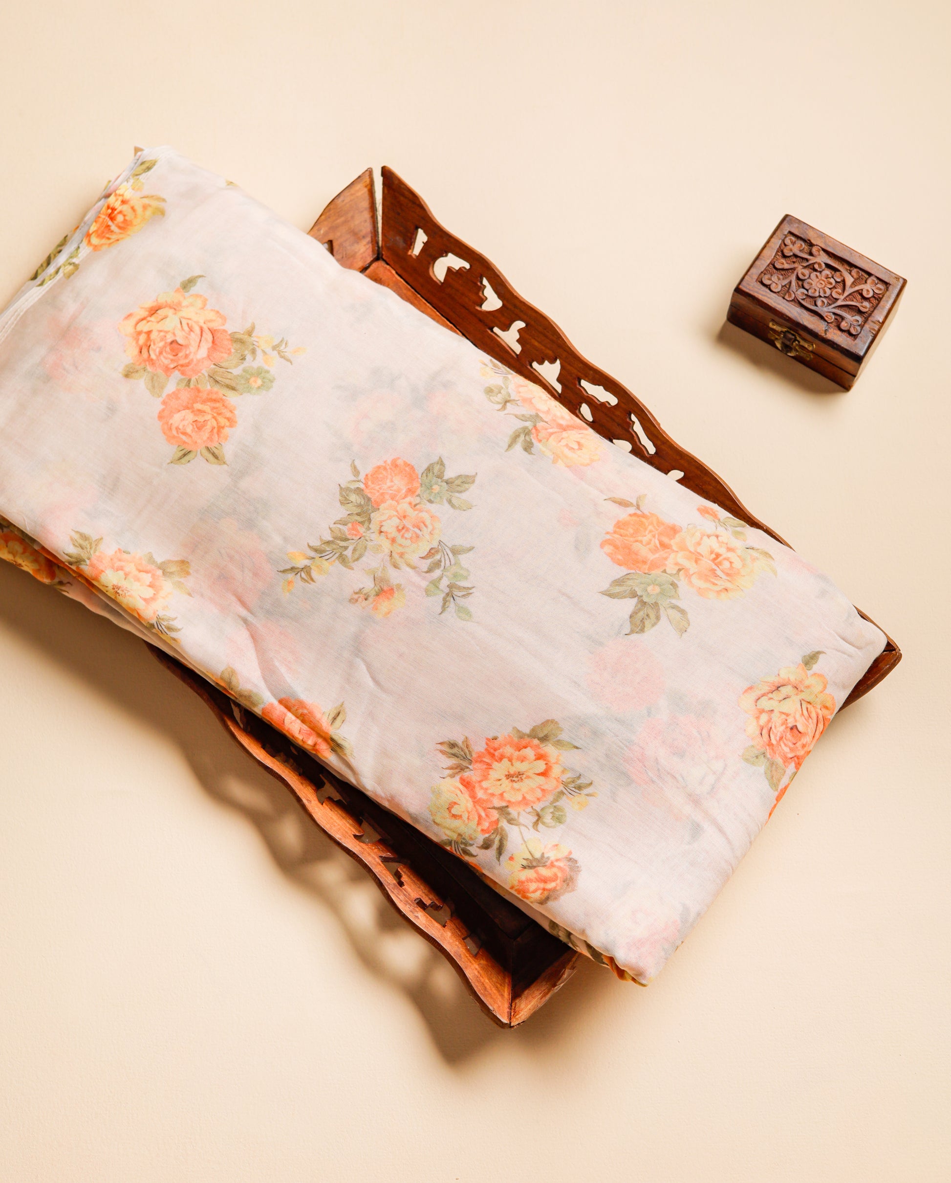 PURE BANARASI MUL CHANDERI PRINTED FABRIC