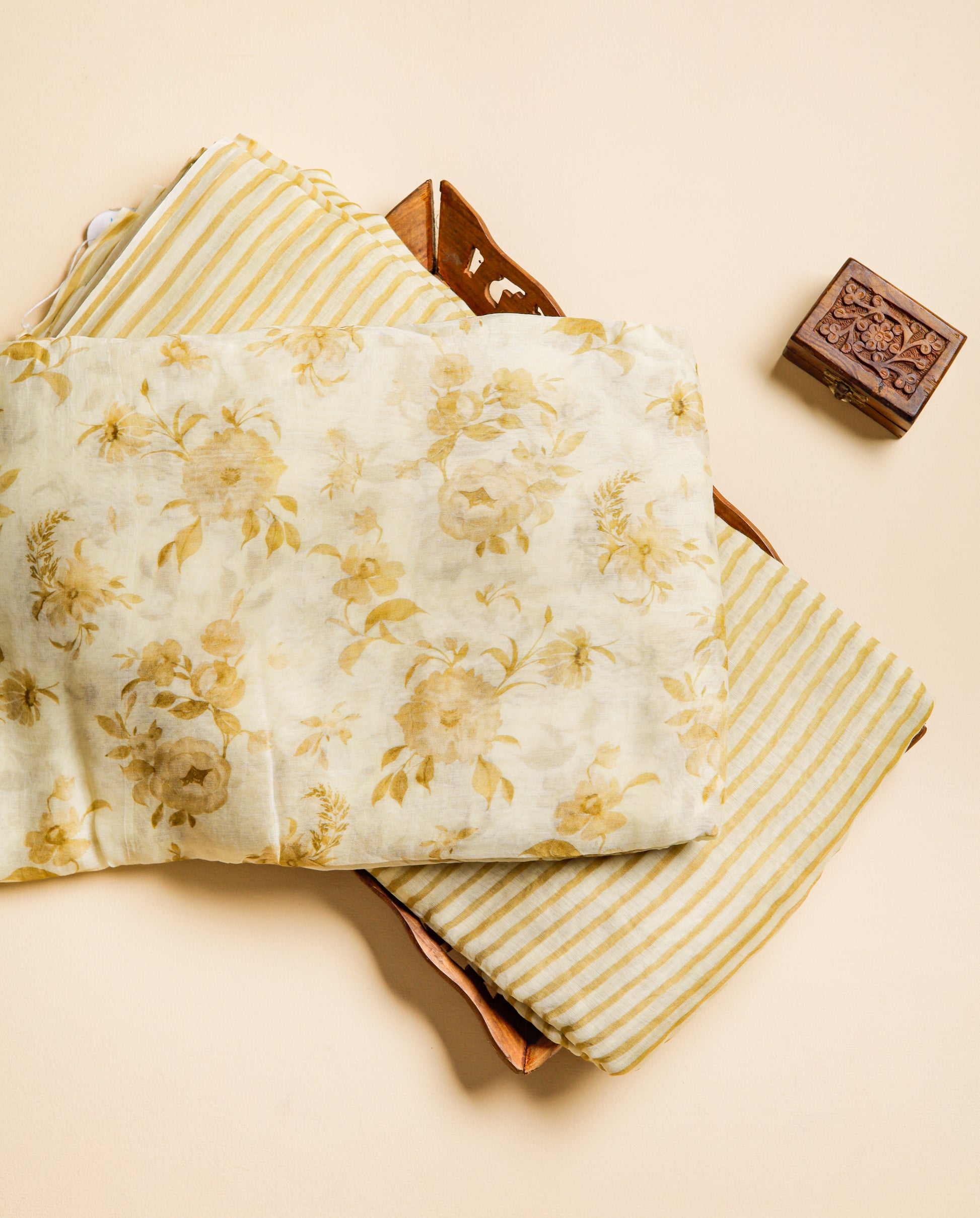 PURE BANARASI MUL CHANDERI PRINTED FABRICS