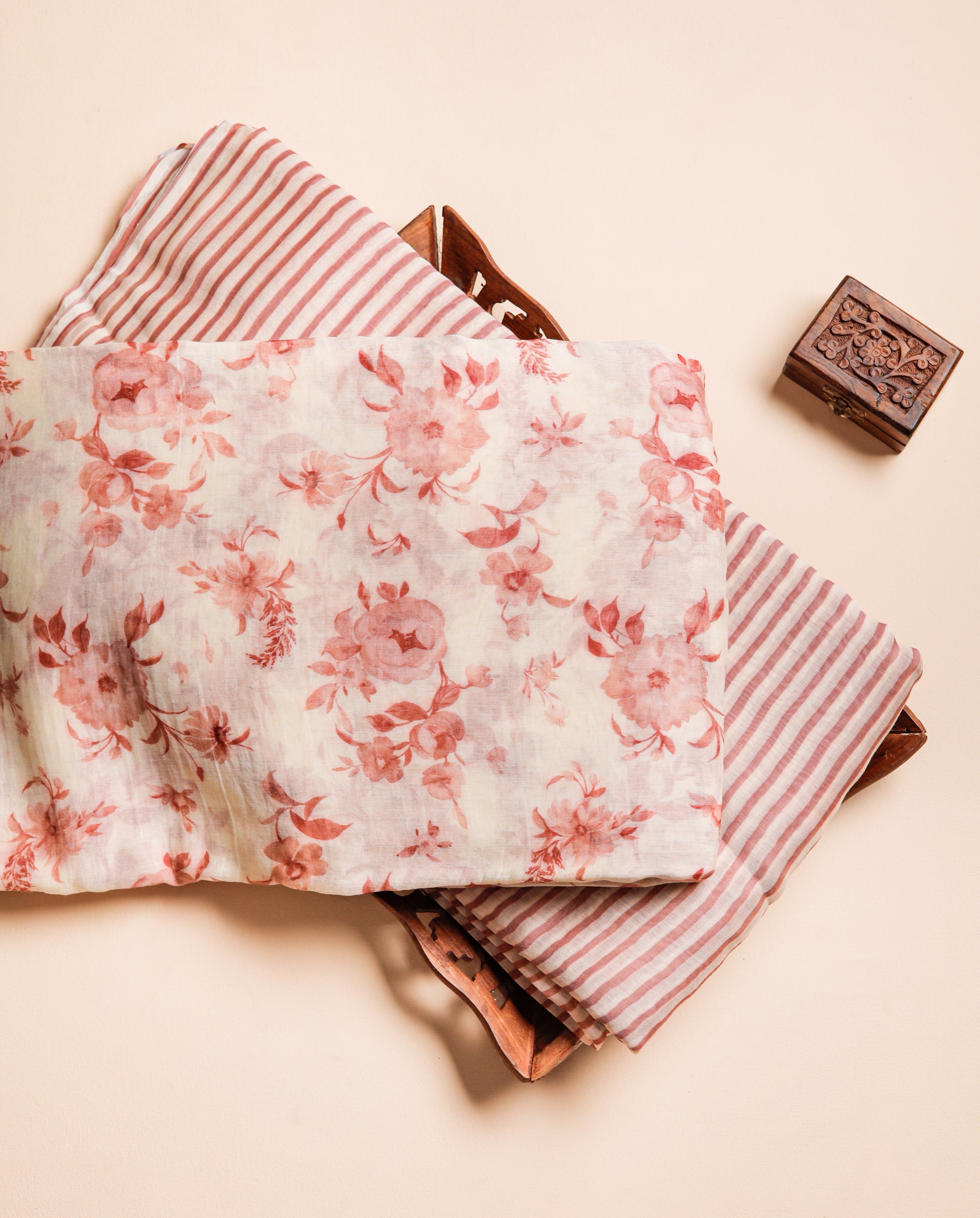 PURE BANARASI MUL CHANDERI PRINTED FABRICS