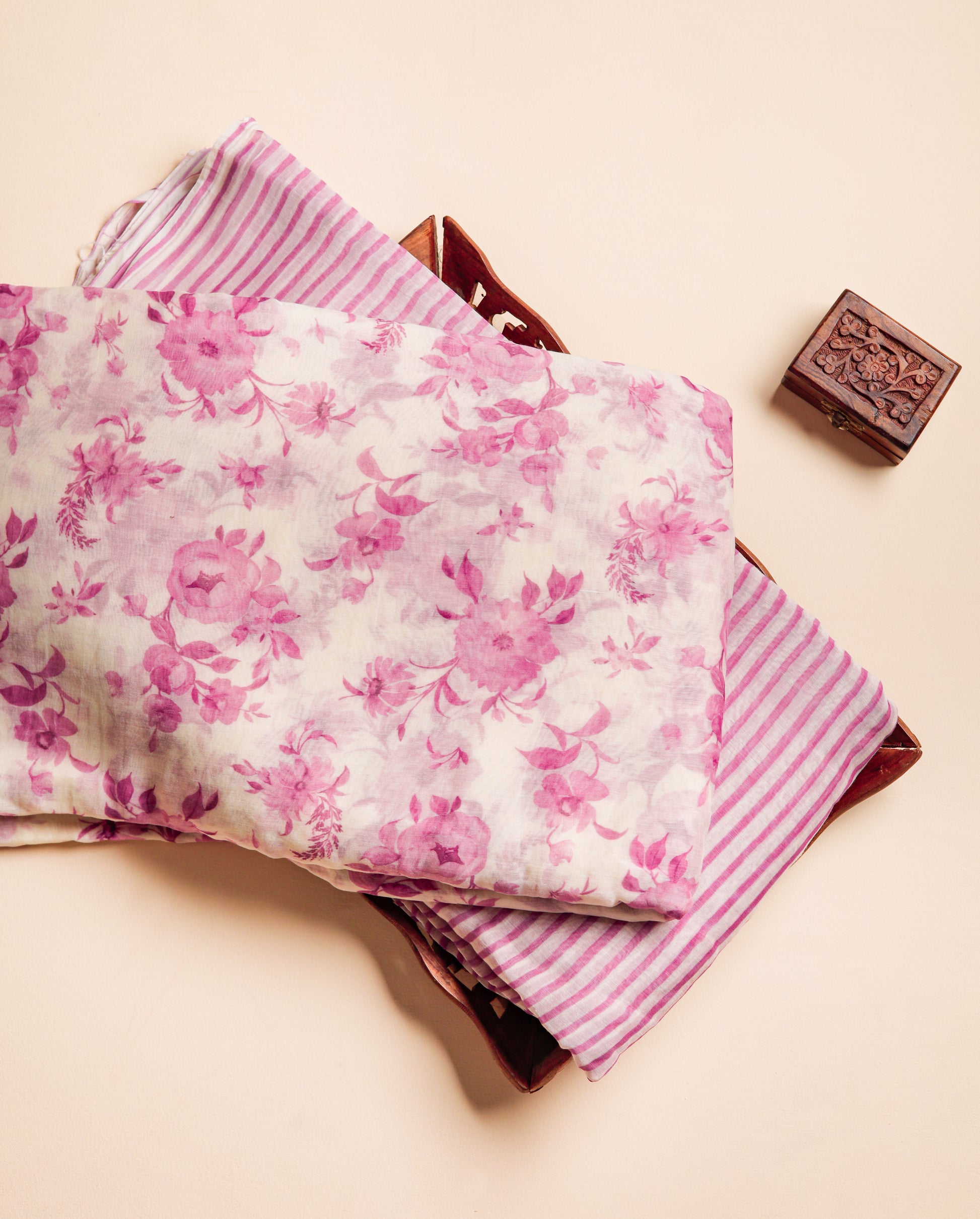 PURE BANARASI MUL CHANDERI PRINTED FABRICS