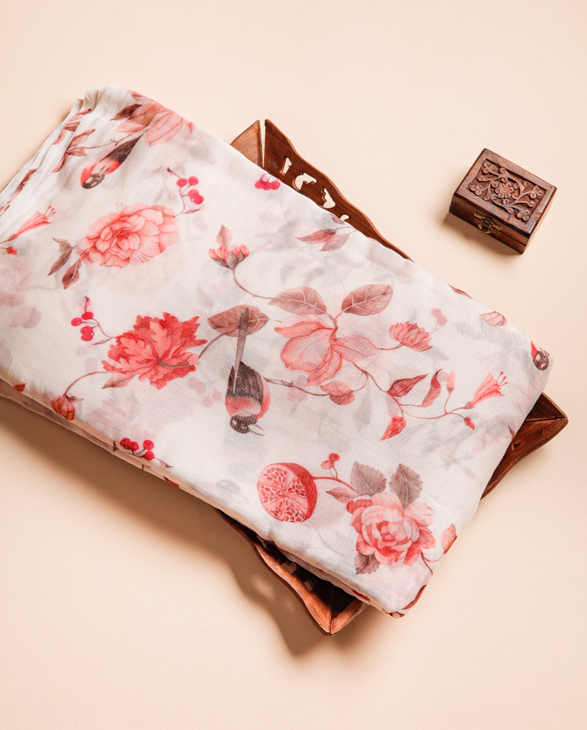 PURE BANARASI MUL CHANDERI PRINTED FABRIC