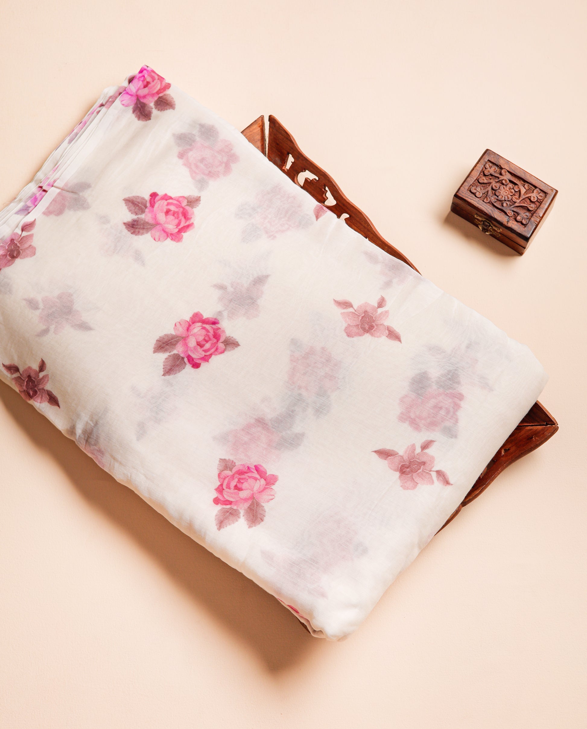 PURE BANARASI MUL CHANDERI PRINTED FABRIC