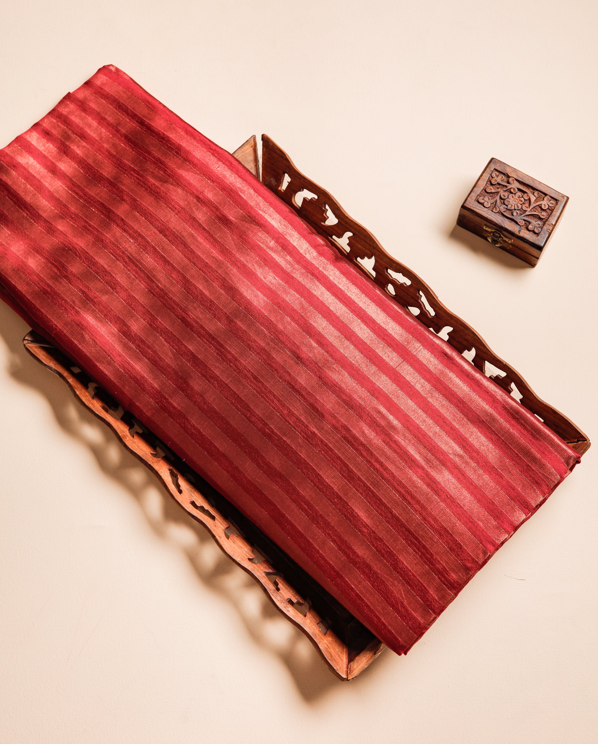 HANDLOOM BANARASI DUPION STRIPED FABRIC