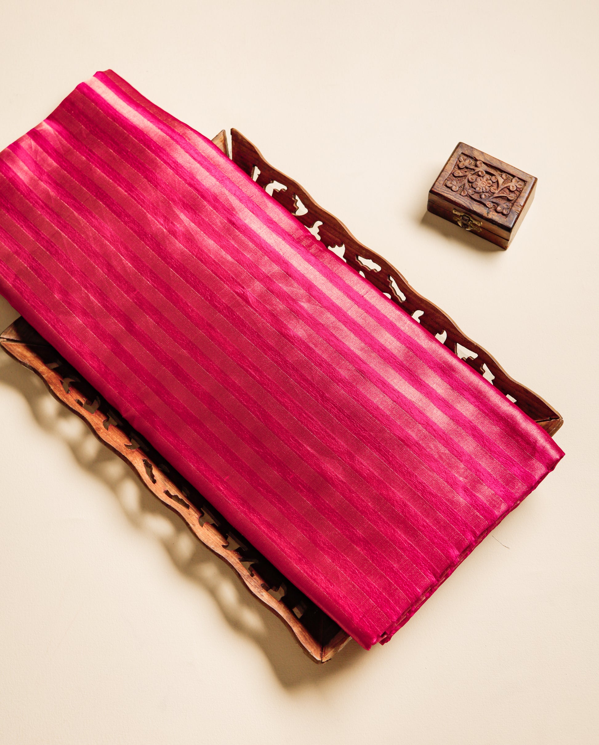 HANDLOOM BANARASI DUPION STRIPED FABRIC