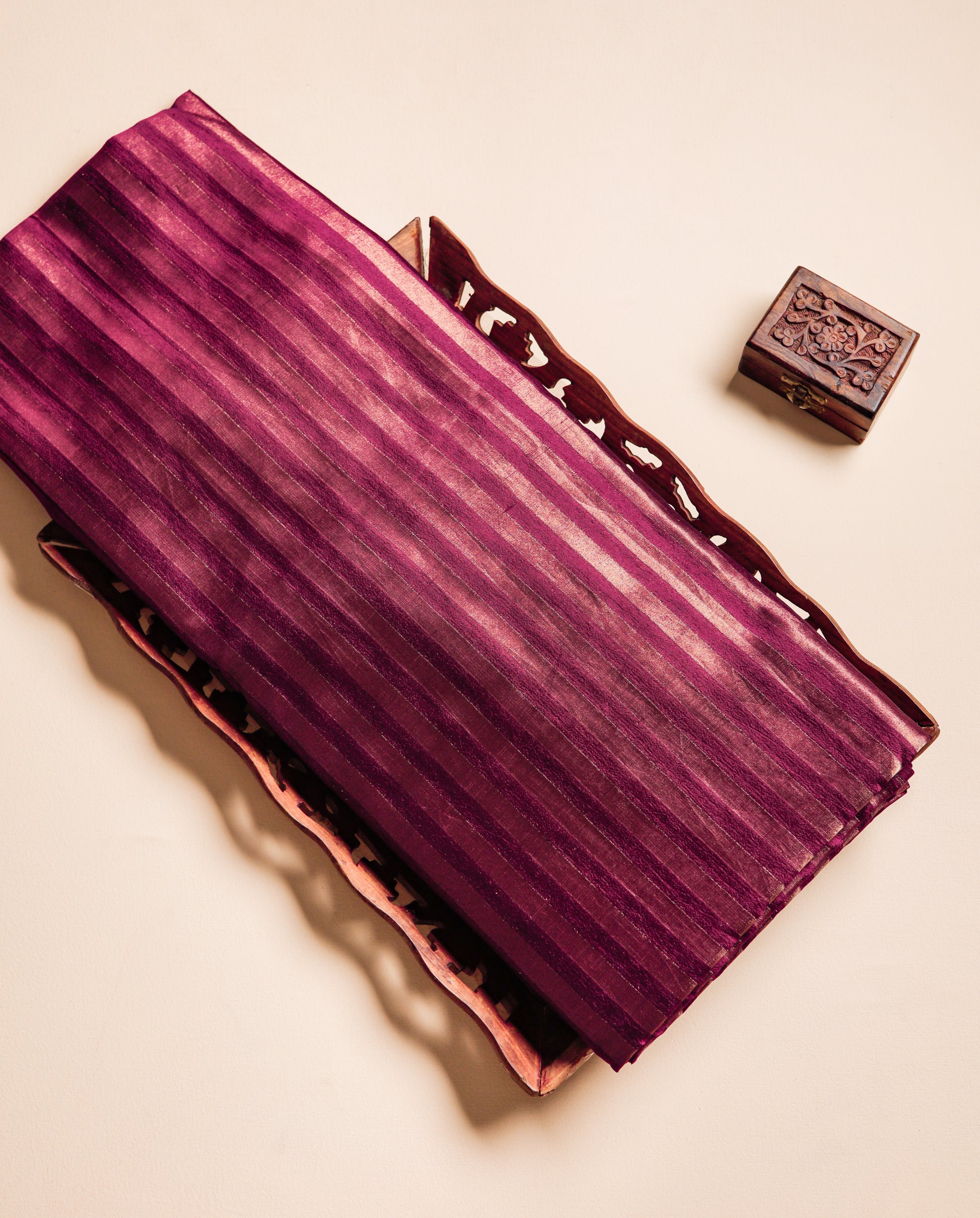 HANDLOOM BANARASI DUPION STRIPED FABRIC