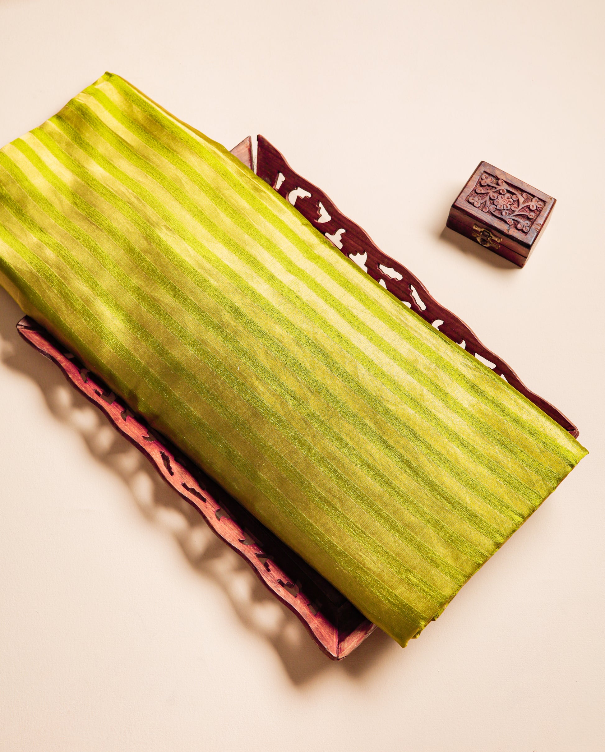 HANDLOOM BANARASI DUPION STRIPED FABRIC