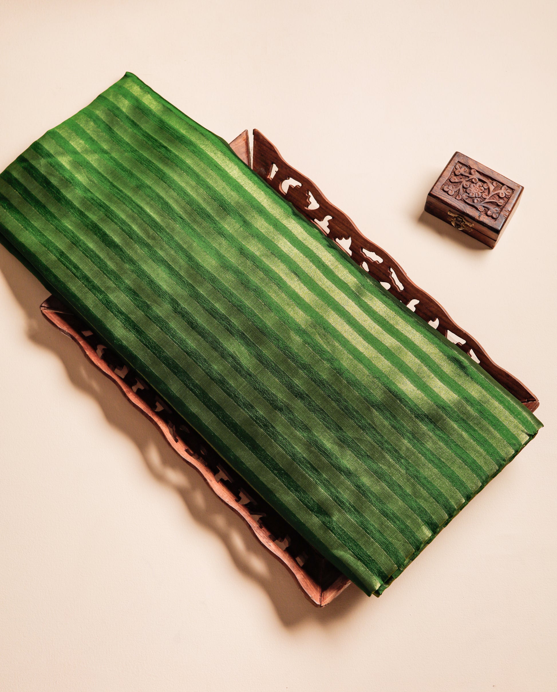 HANDLOOM BANARASI DUPION STRIPED FABRIC