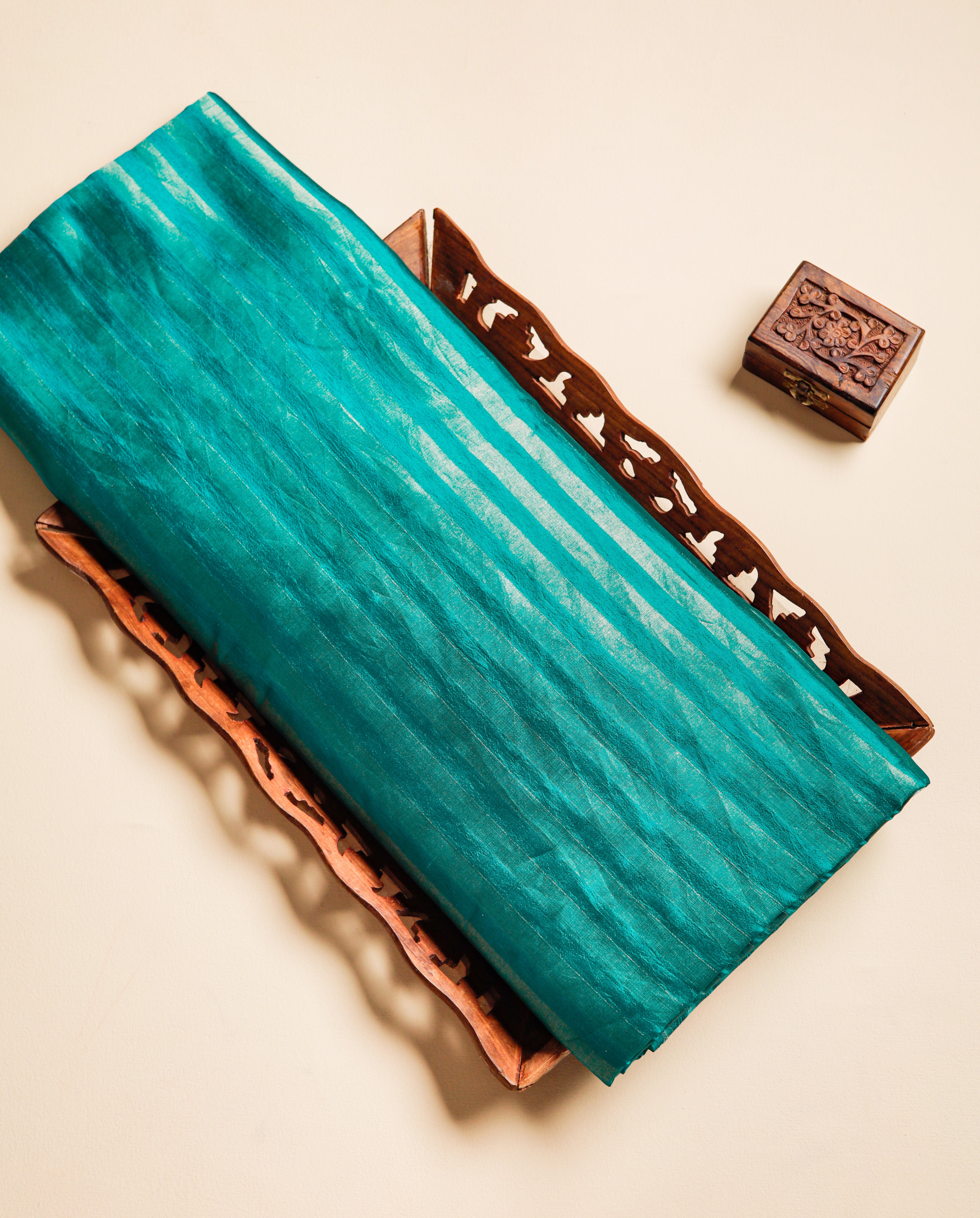 HANDLOOM BANARASI DUPION STRIPED FABRIC