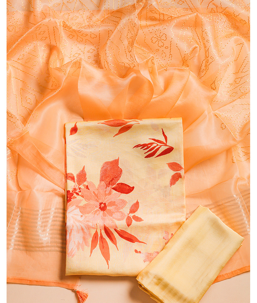 SILK SUIT SET WITH ORGANZA DUPATTA