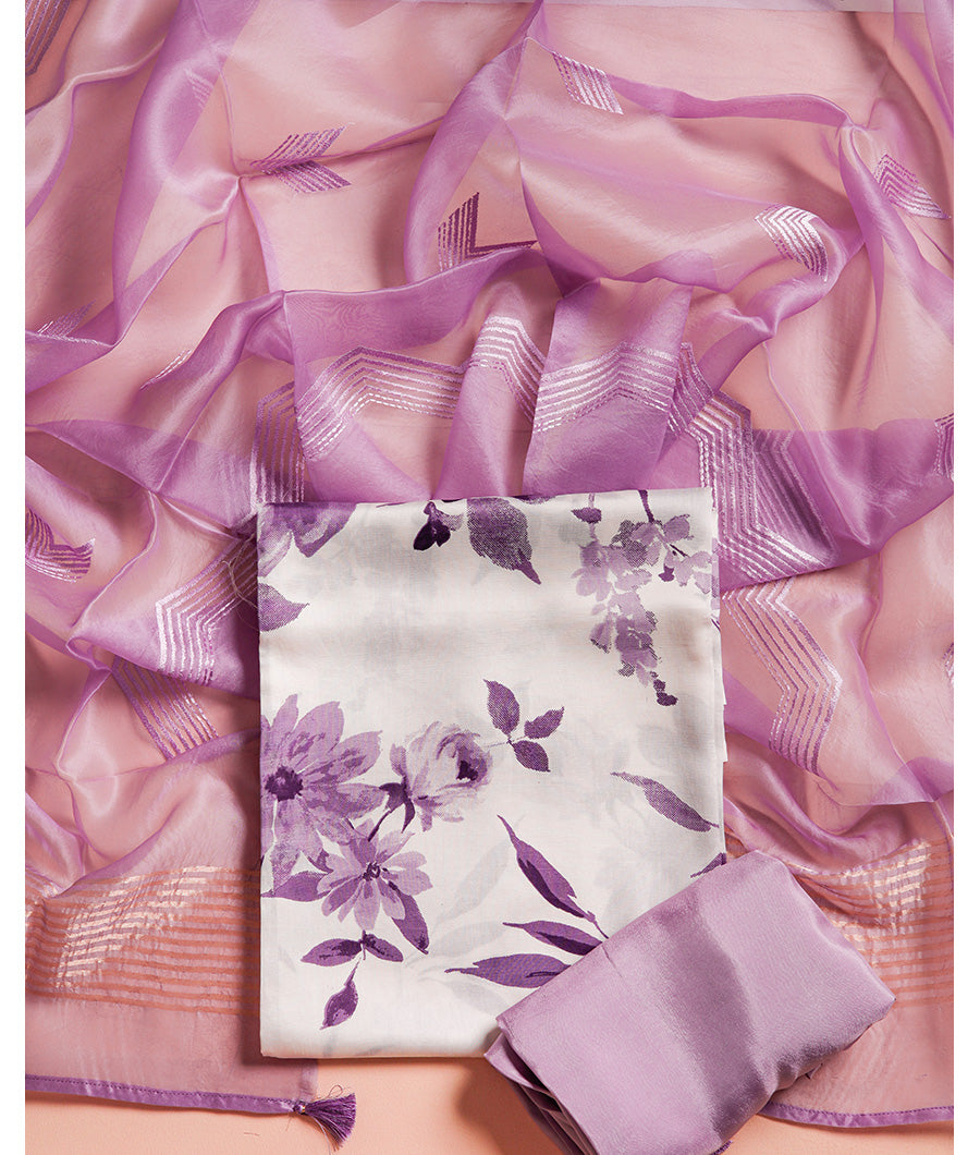 SILK SUIT SET WITH ORGANZA DUPATTA