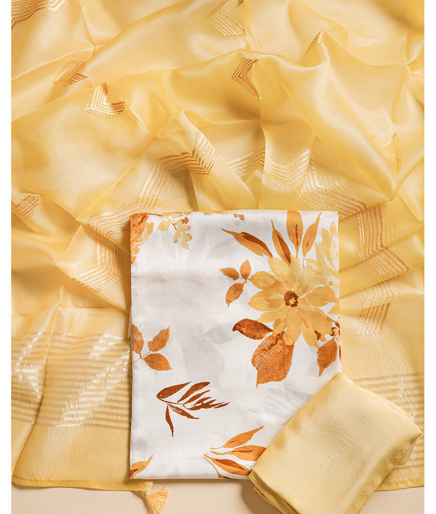 SILK SUIT SET WITH ORGANZA DUPATTA