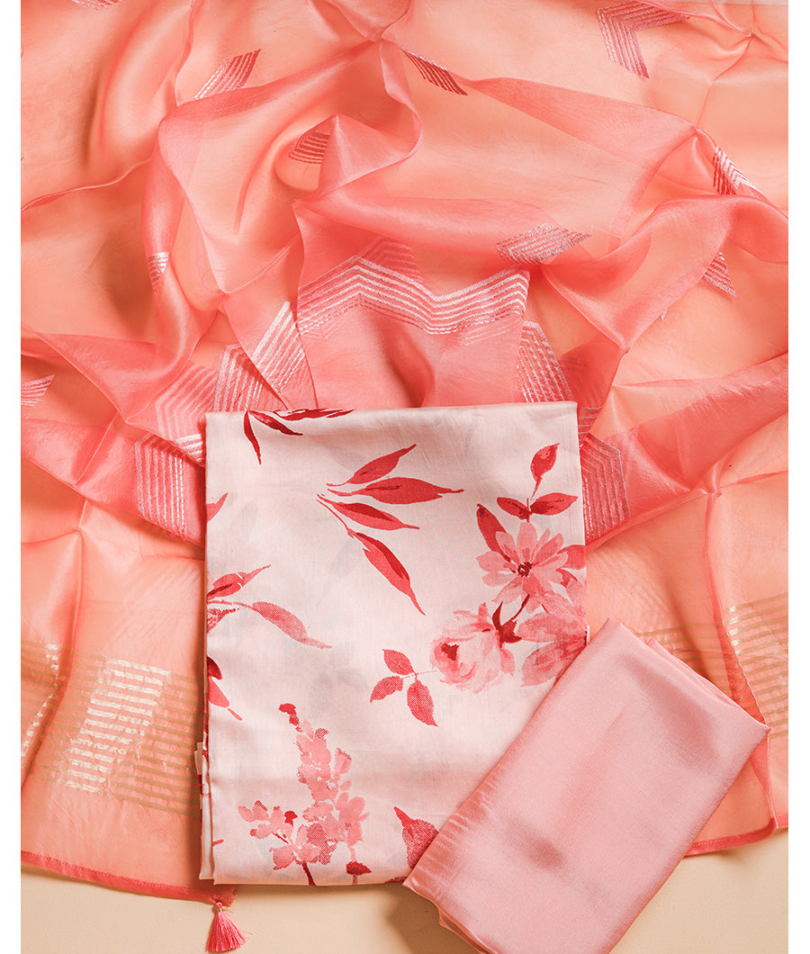 SILK SUIT SET WITH ORGANZA DUPATTA