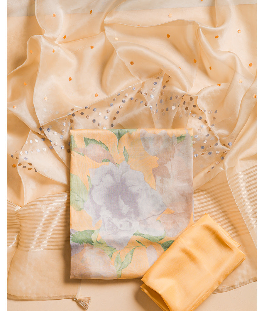 SILK SUIT SET WITH ORGANZA DUPATTA