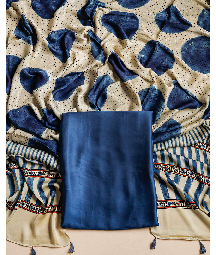 PURE MODAL SILK TOP WITH AJRAKH MODAL SILK DUPATTA SUIT SET