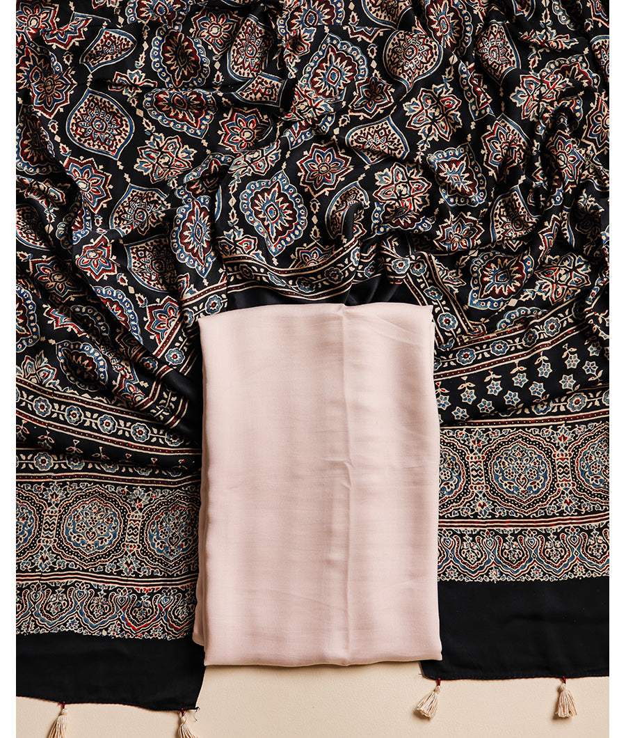 PURE MODAL SILK TOP WITH AJRAKH MODAL SILK DUPATTA SUIT SET