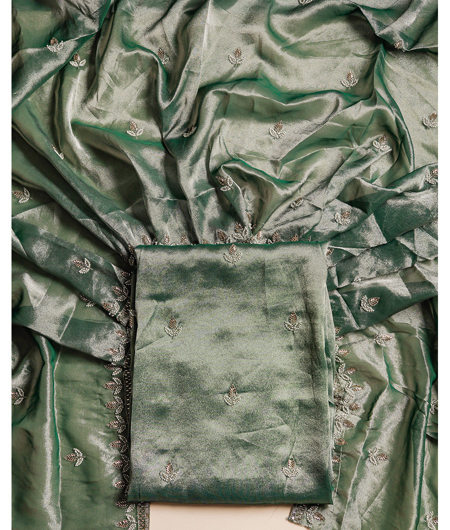 KANCHI SILK TISSUE EMBROIDERED SUIT SET