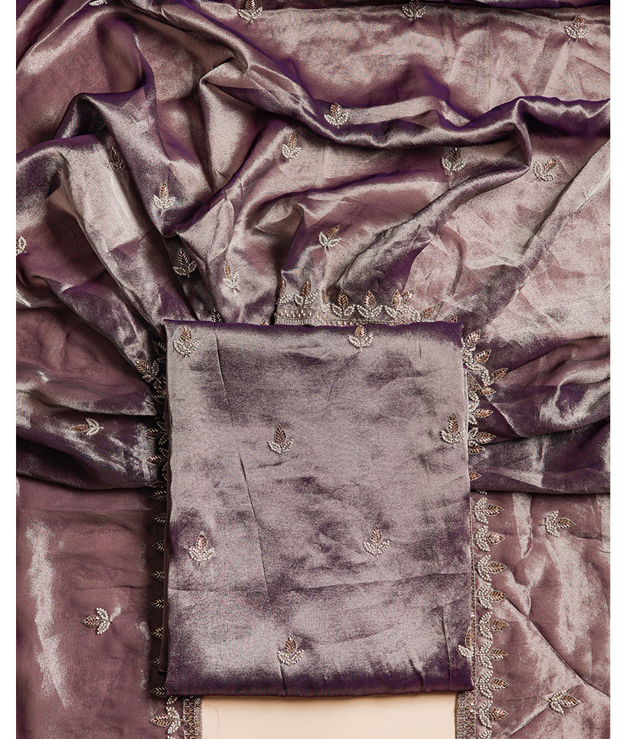 KANCHI SILK TISSUE EMBROIDERED SUIT SET