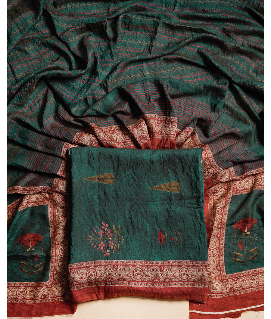 MOGRA CHANDERI MUGHAL PRINT SUIT SET