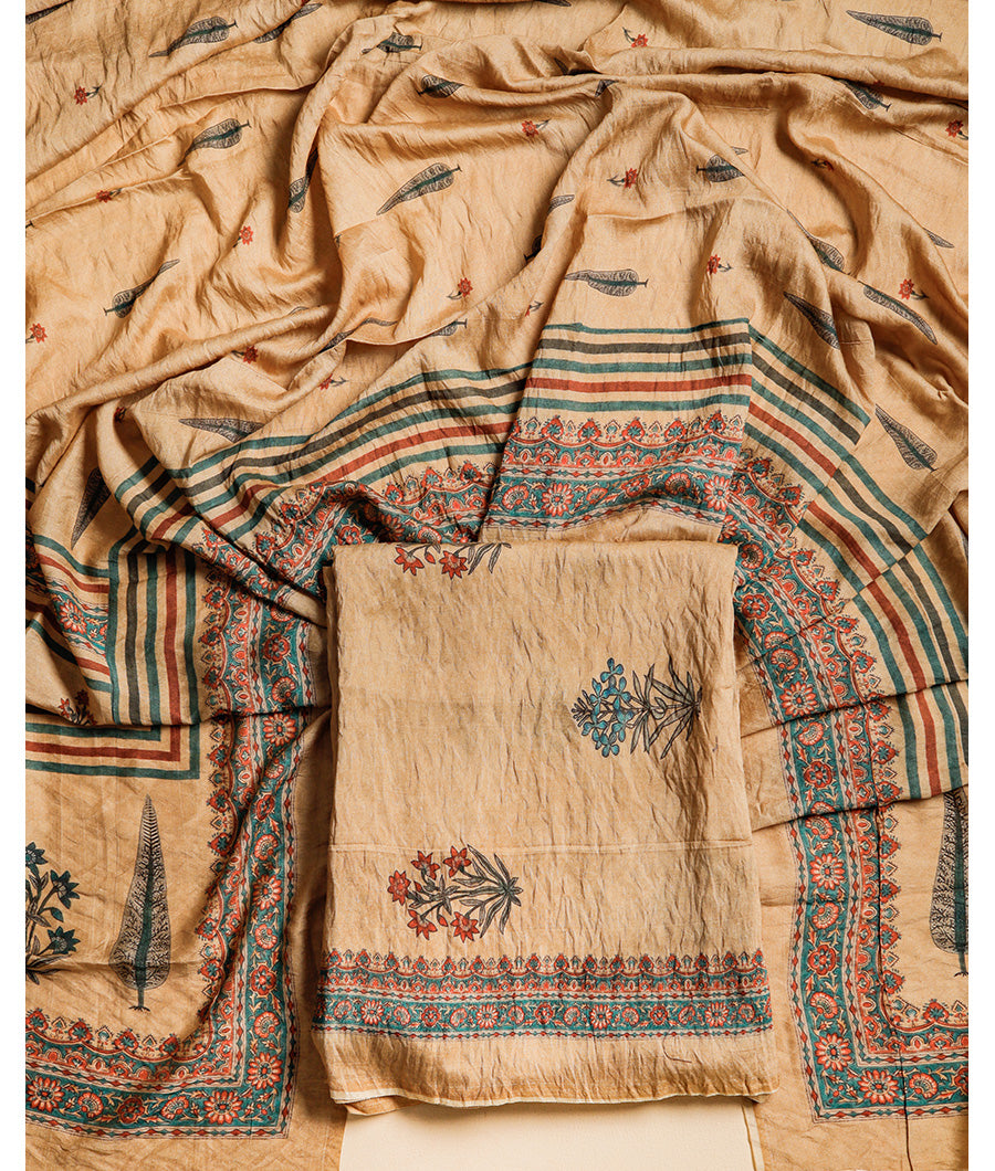 MOGRA CHANDERI MUGHAL PRINT SUIT SET