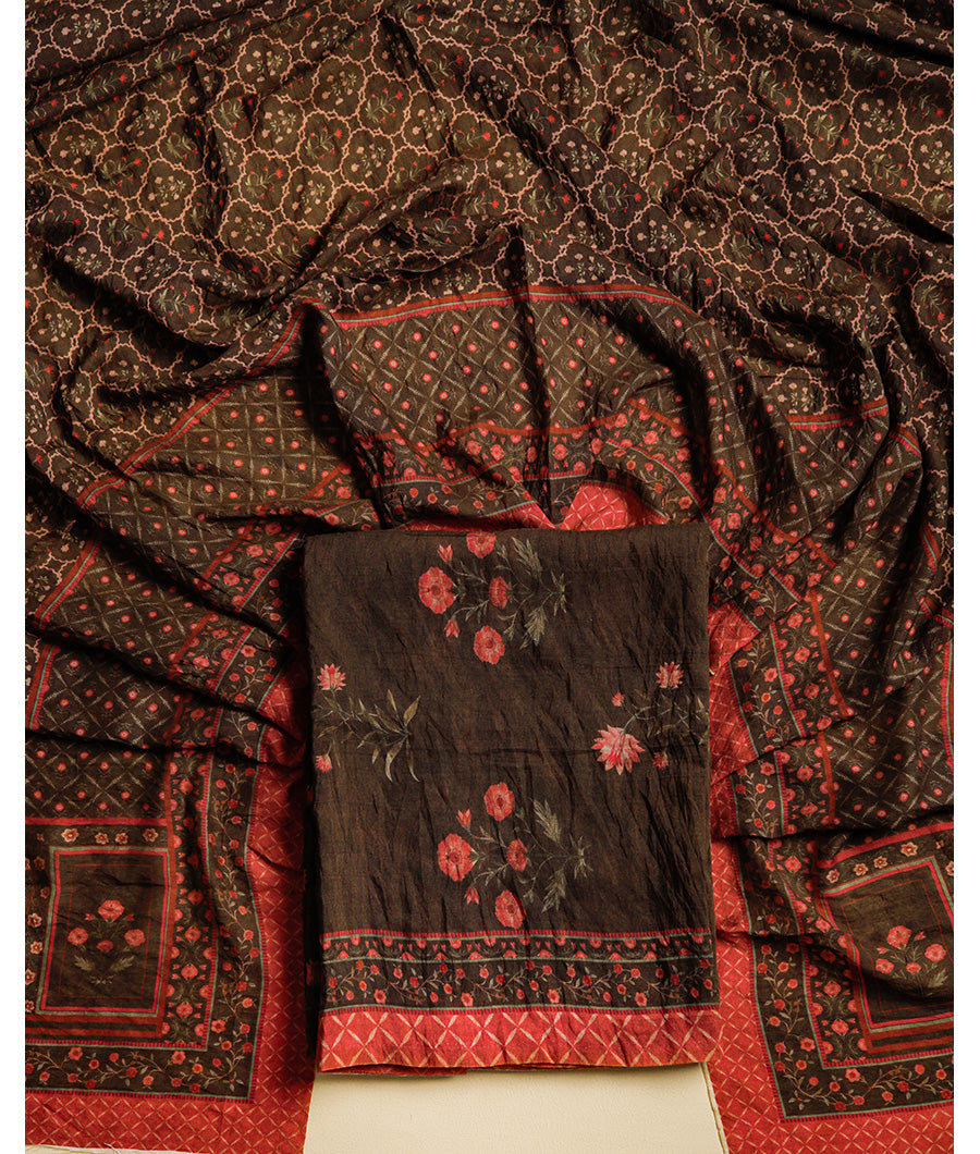 MOGRA CHANDERI MUGHAL PRINT SUIT SET
