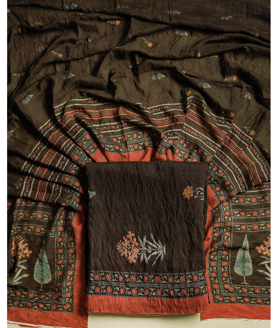 MOGRA CHANDERI MUGHAL PRINT SUIT SET