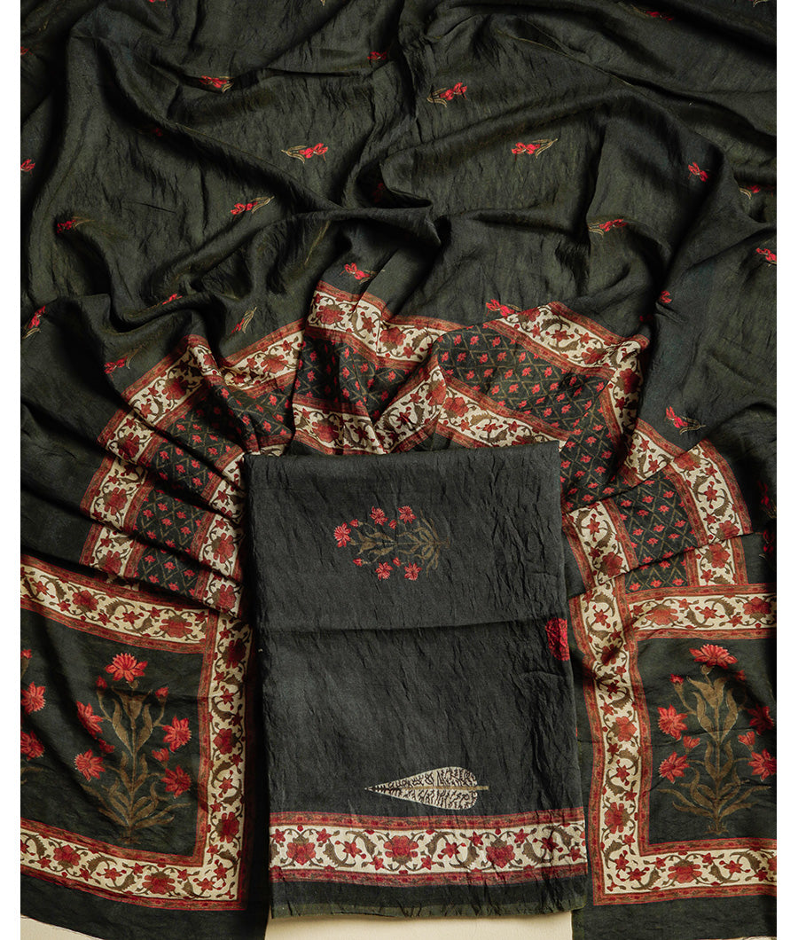 MOGRA CHANDERI MUGHAL PRINT SUIT SET
